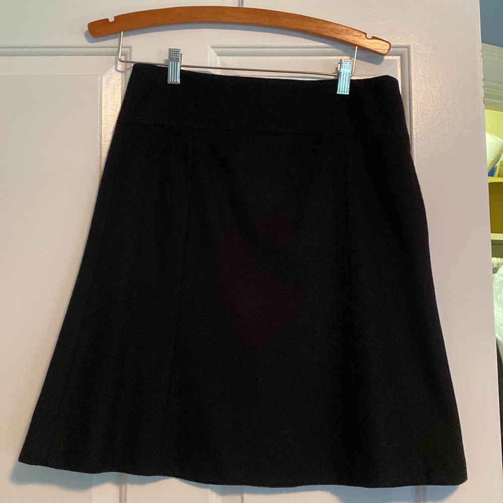 J. Crew Black Wool Blend A-Line Skirt Size 4